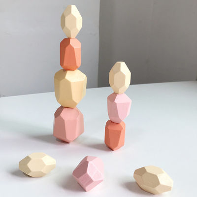 Houten de Bouwstenensteen die van de kinderen Noordse 4cm Architectuur Spelstuk speelgoed stapelen