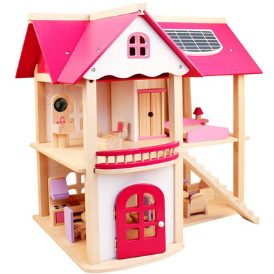 Natuurlijk 37.5cm Diy Houten Poppenhuismeubilair Houten Toy House Furniture