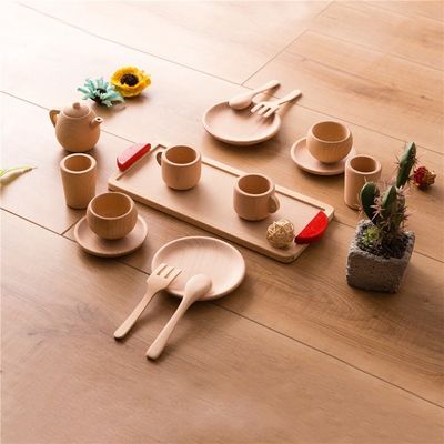 Van het Spelpotten en Pannen van pottenteatime Houten Jonge geitjesiso9001 Vaatwerk