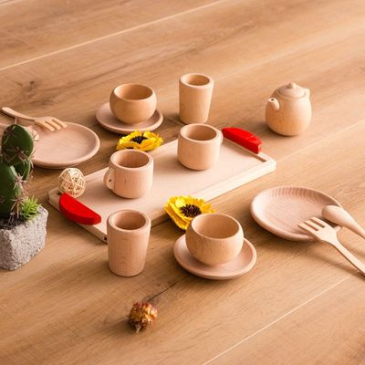 Van het Spelpotten en Pannen van pottenteatime Houten Jonge geitjesiso9001 Vaatwerk