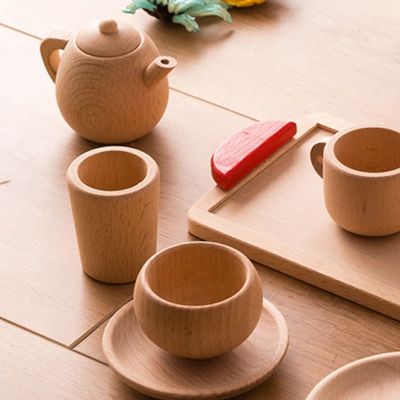 Van het Spelpotten en Pannen van pottenteatime Houten Jonge geitjesiso9001 Vaatwerk