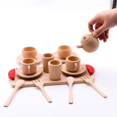 Van het Spelpotten en Pannen van pottenteatime Houten Jonge geitjesiso9001 Vaatwerk
