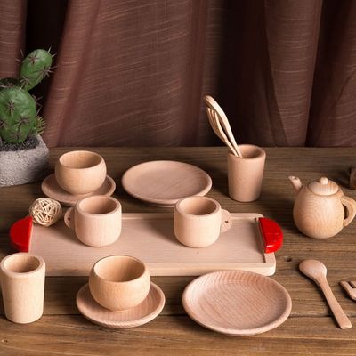Van het Spelpotten en Pannen van pottenteatime Houten Jonge geitjesiso9001 Vaatwerk