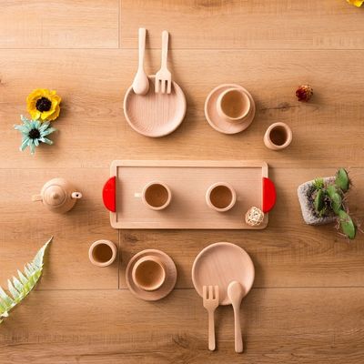 Van het Spelpotten en Pannen van pottenteatime Houten Jonge geitjesiso9001 Vaatwerk