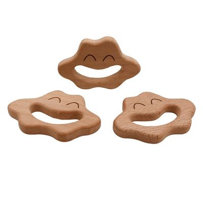 De medische 5.5cm Houten Geplaatste Artsen van Silicone Houten Teether