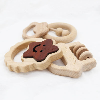 De medische 5.5cm Houten Geplaatste Artsen van Silicone Houten Teether
