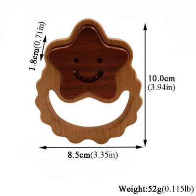 De medische 5.5cm Houten Geplaatste Artsen van Silicone Houten Teether