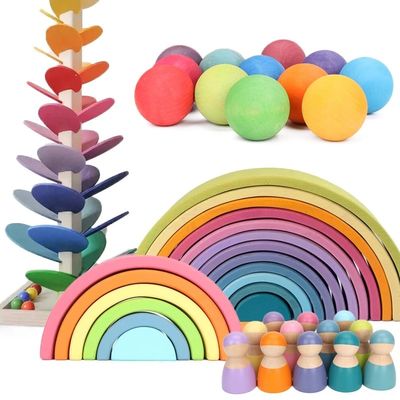 De Stapelaar van Forest Stacker Tower Rainbow Toy van de Montessorigolf