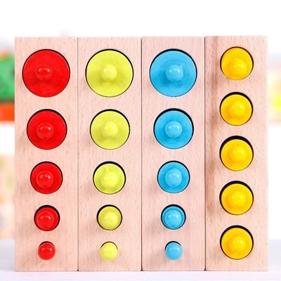 3cm de Sensorische Kleuterschool van de Cilinderblokken van Montessori van de Cilindercontactdoos Knobbed