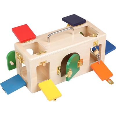 Slotdoos 13.5cm de Houten Montessori-Onderwijs Houten Raadsels van het Babyspeelgoed