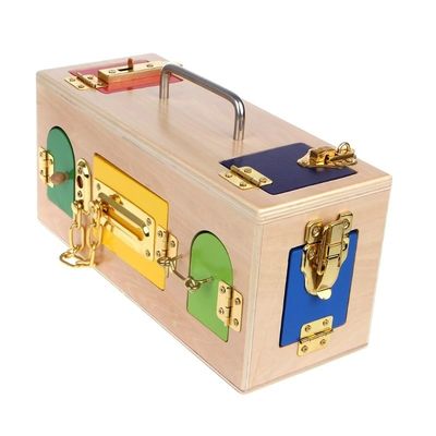 Slotdoos 13.5cm de Houten Montessori-Onderwijs Houten Raadsels van het Babyspeelgoed