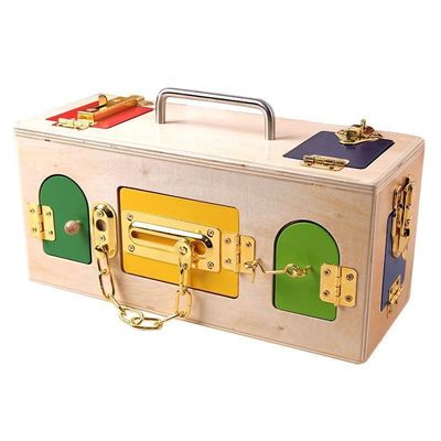 Slotdoos 13.5cm de Houten Montessori-Onderwijs Houten Raadsels van het Babyspeelgoed
