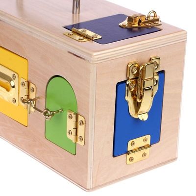 Slotdoos 13.5cm de Houten Montessori-Onderwijs Houten Raadsels van het Babyspeelgoed