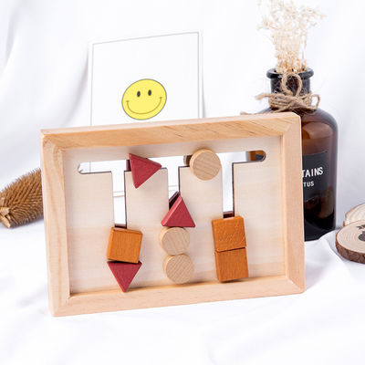 2cm Houten Montessori de Wiskunde van het Babyspeelgoed Geometrisch Peuter het Leren Spel