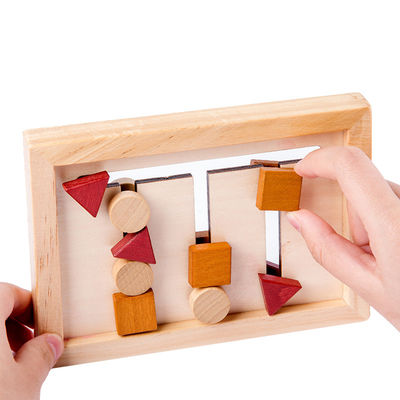 2cm Houten Montessori de Wiskunde van het Babyspeelgoed Geometrisch Peuter het Leren Spel