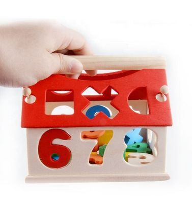 Sorterende Wiskunde 12.5cm het Geometrische Houten Blokken Onderwijs Stapelen