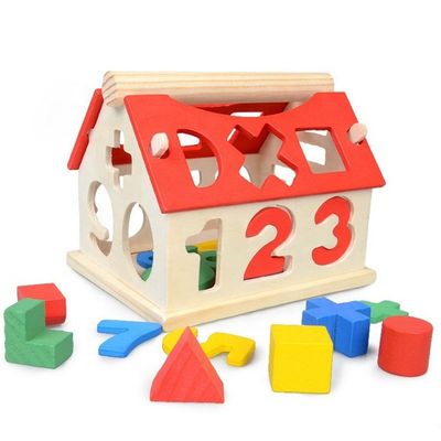 Sorterende Wiskunde 12.5cm het Geometrische Houten Blokken Onderwijs Stapelen