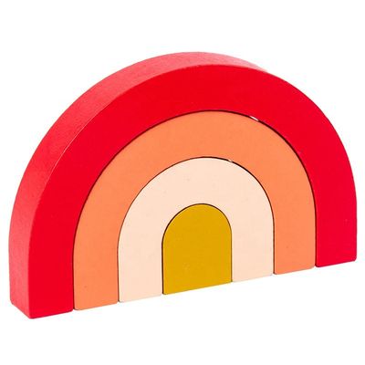 3D Jenga die Houten Regenboogstapelaar Houten het Stapelen Regenboogpastelkleur bouwt