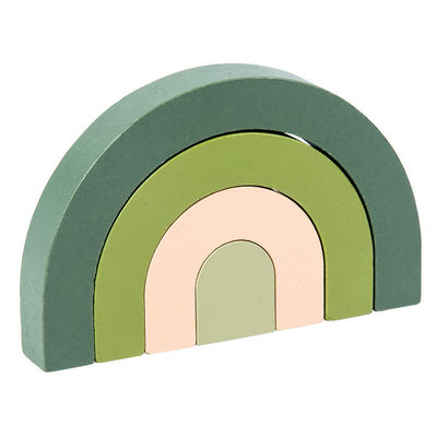 3D Jenga die Houten Regenboogstapelaar Houten het Stapelen Regenboogpastelkleur bouwt