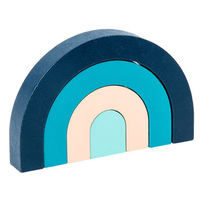 3D Jenga die Houten Regenboogstapelaar Houten het Stapelen Regenboogpastelkleur bouwt
