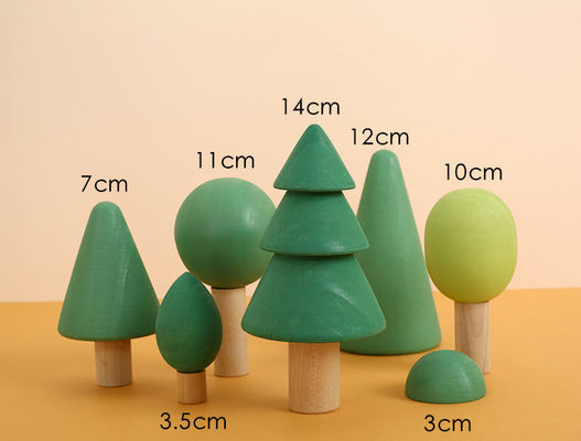 Regenboog 7cm Giftige Houten Blokken van Forest Trees Wooden Tree Blocks de niet