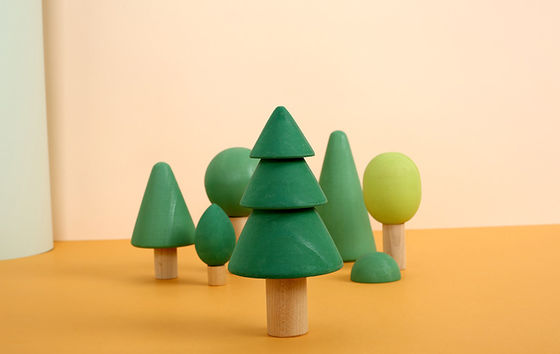 Regenboog 7cm Giftige Houten Blokken van Forest Trees Wooden Tree Blocks de niet