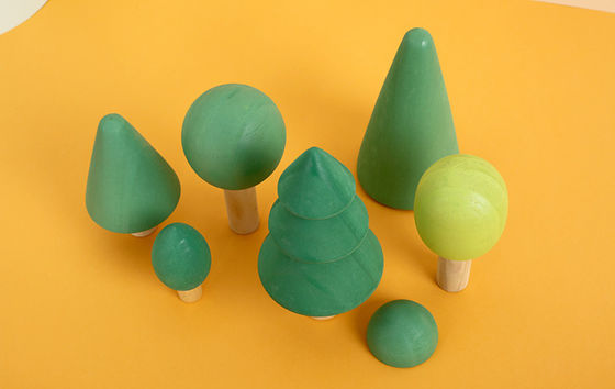 Regenboog 7cm Giftige Houten Blokken van Forest Trees Wooden Tree Blocks de niet