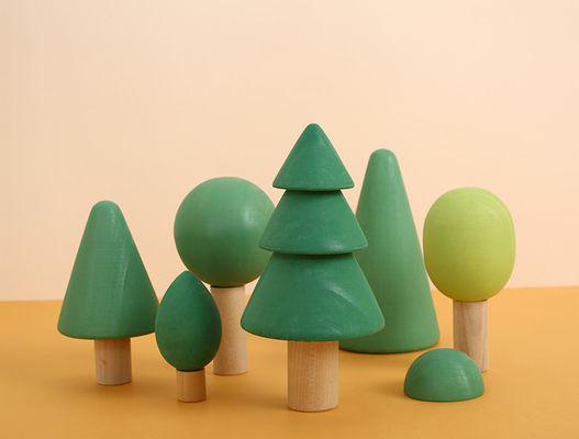 Regenboog 7cm Giftige Houten Blokken van Forest Trees Wooden Tree Blocks de niet