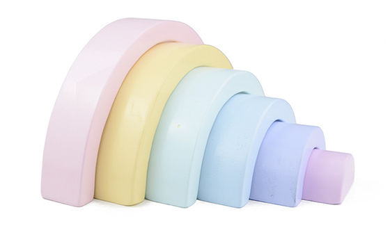 Zeven Kleur 13.5cm Houten Regenboogstapelaar Toy Jengle Arched
