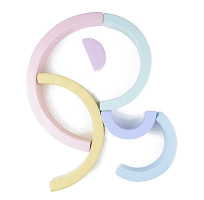 Zeven Kleur 13.5cm Houten Regenboogstapelaar Toy Jengle Arched