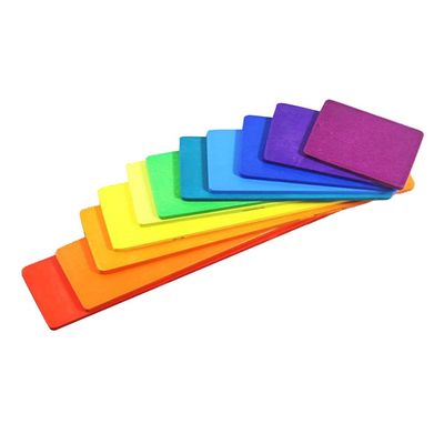 11 Houten de Regenboogstapelaar Toy Macaron Beech van partijburlywood