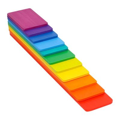 11 Houten de Regenboogstapelaar Toy Macaron Beech van partijburlywood