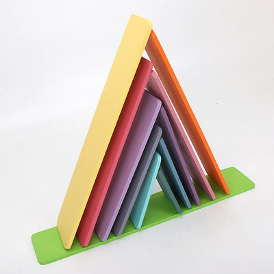 11 Houten de Regenboogstapelaar Toy Macaron Beech van partijburlywood