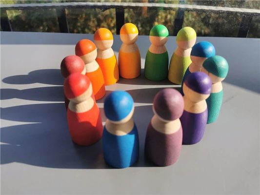 Van de de Regenboogstapelaar van soortpegdoll het Houten Spel van de het Geheugenstok Houten