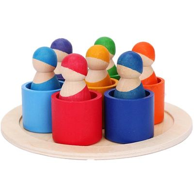 Exclusieve Reeks 12 Stukken Giftige Noords van Peg Rainbow Arch Stacker Toy niet