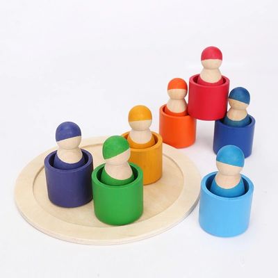 Exclusieve Reeks 12 Stukken Giftige Noords van Peg Rainbow Arch Stacker Toy niet