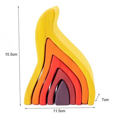 Van de Rots Vastgestelde In evenwicht brengende Blokken van Coral Earth Wooden Blocks Toys het Houten Natuurlijke Houten Stuk speelgoed