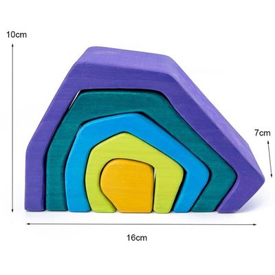 Van de Rots Vastgestelde In evenwicht brengende Blokken van Coral Earth Wooden Blocks Toys het Houten Natuurlijke Houten Stuk speelgoed