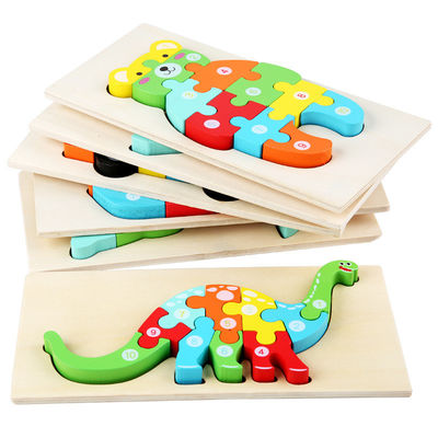 Montessori die Houten Kubus 0.9cm spellen van het Blokraadsel Onderwijs