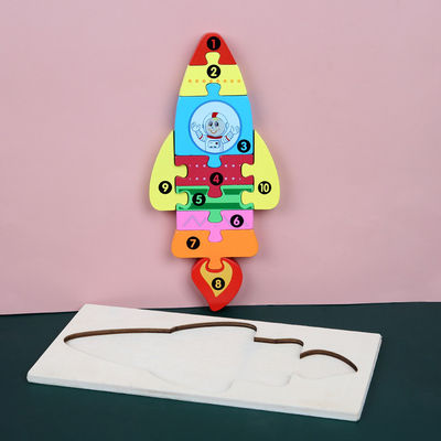 Montessori die Houten Kubus 0.9cm spellen van het Blokraadsel Onderwijs