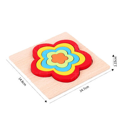 DIY 1cm de Geometrische Houten Baby van de het Speelgoedfiguurzaag van het Blokraadsel