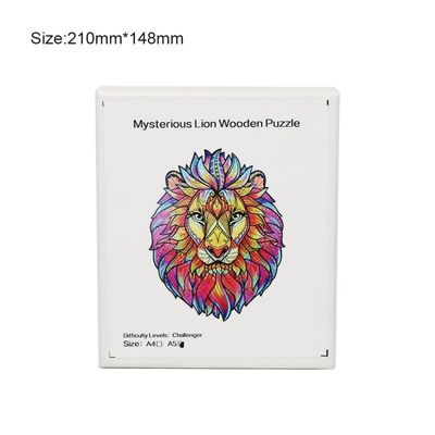 53g Lion Baby Building Blocks Wooden die Figuurzaag Dierlijke Interactieve Spelen stapelen