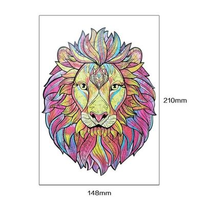 53g Lion Baby Building Blocks Wooden die Figuurzaag Dierlijke Interactieve Spelen stapelen