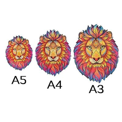 53g Lion Baby Building Blocks Wooden die Figuurzaag Dierlijke Interactieve Spelen stapelen