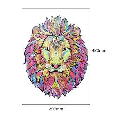 53g Lion Baby Building Blocks Wooden die Figuurzaag Dierlijke Interactieve Spelen stapelen