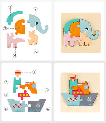 Baby 0.9cm de Houten Dierlijke Puzzels van Saldoforest wooden block puzzle toys