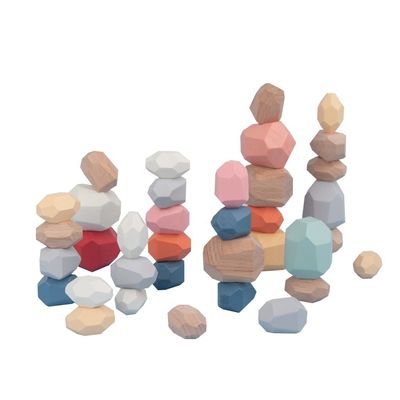 Het Aantal Houten die Blokken van het stenensaldo voor Peuters 36pcs worden geplaatst