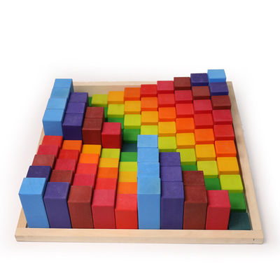 Bouwstenen van de het Speelgoedregenboog van kasteel de Cognitieve 4.5cm Houten Blokken