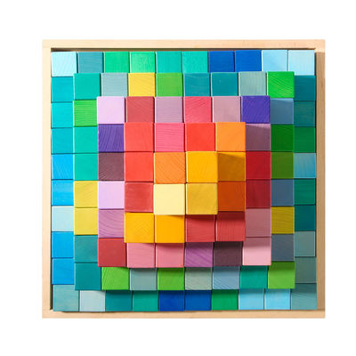 Bouwstenen van de het Speelgoedregenboog van kasteel de Cognitieve 4.5cm Houten Blokken