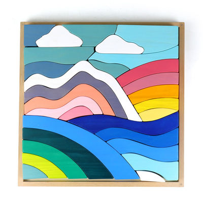 Baby 3cm van de de Regenboogstapelaar van de Hemelwolk de Grote Grote Houten Blokken voor Peuters